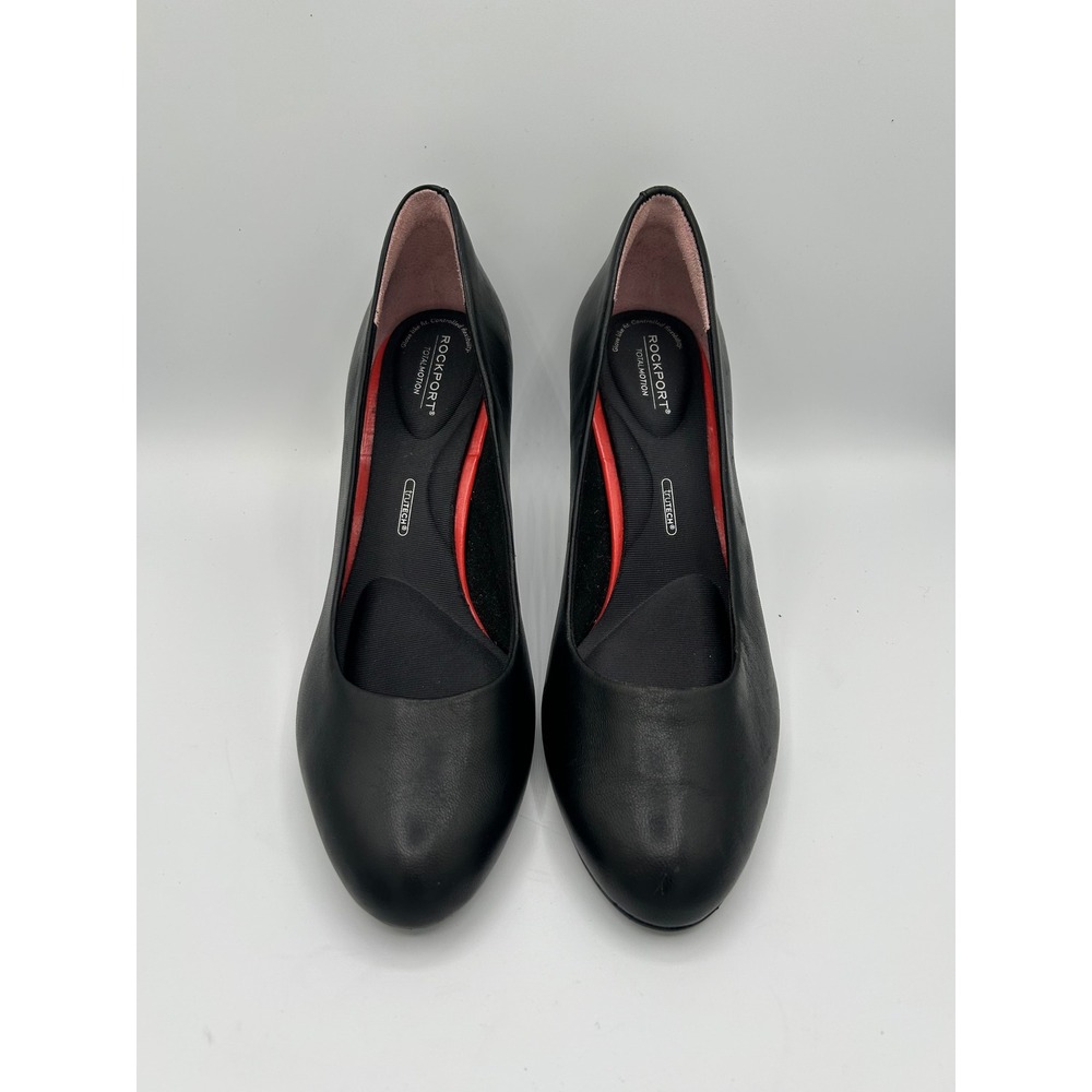 Rockport Total Motion Black Leather Pumps truTECH Heels CH9418 Women Size 8.5M